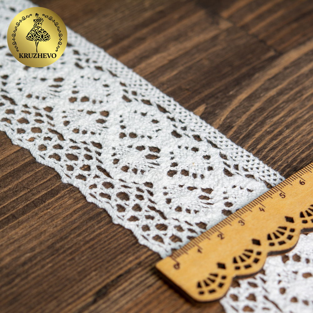 Кружево вязаное хлопковое TBY 50мм цв.белый уп.2,5м - фото 5
