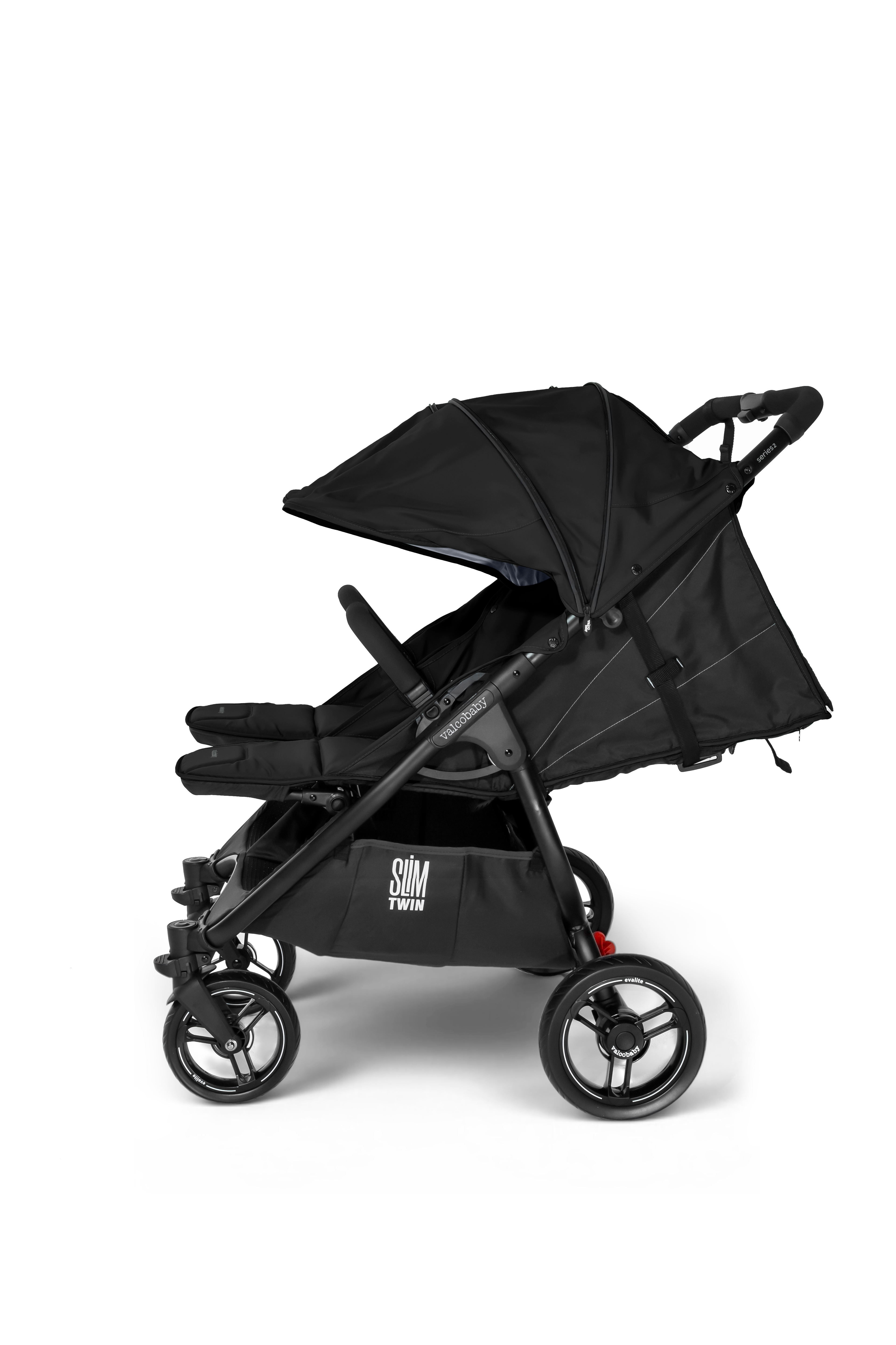 Коляска прогулочная для двойни Valco baby черный - фото 12