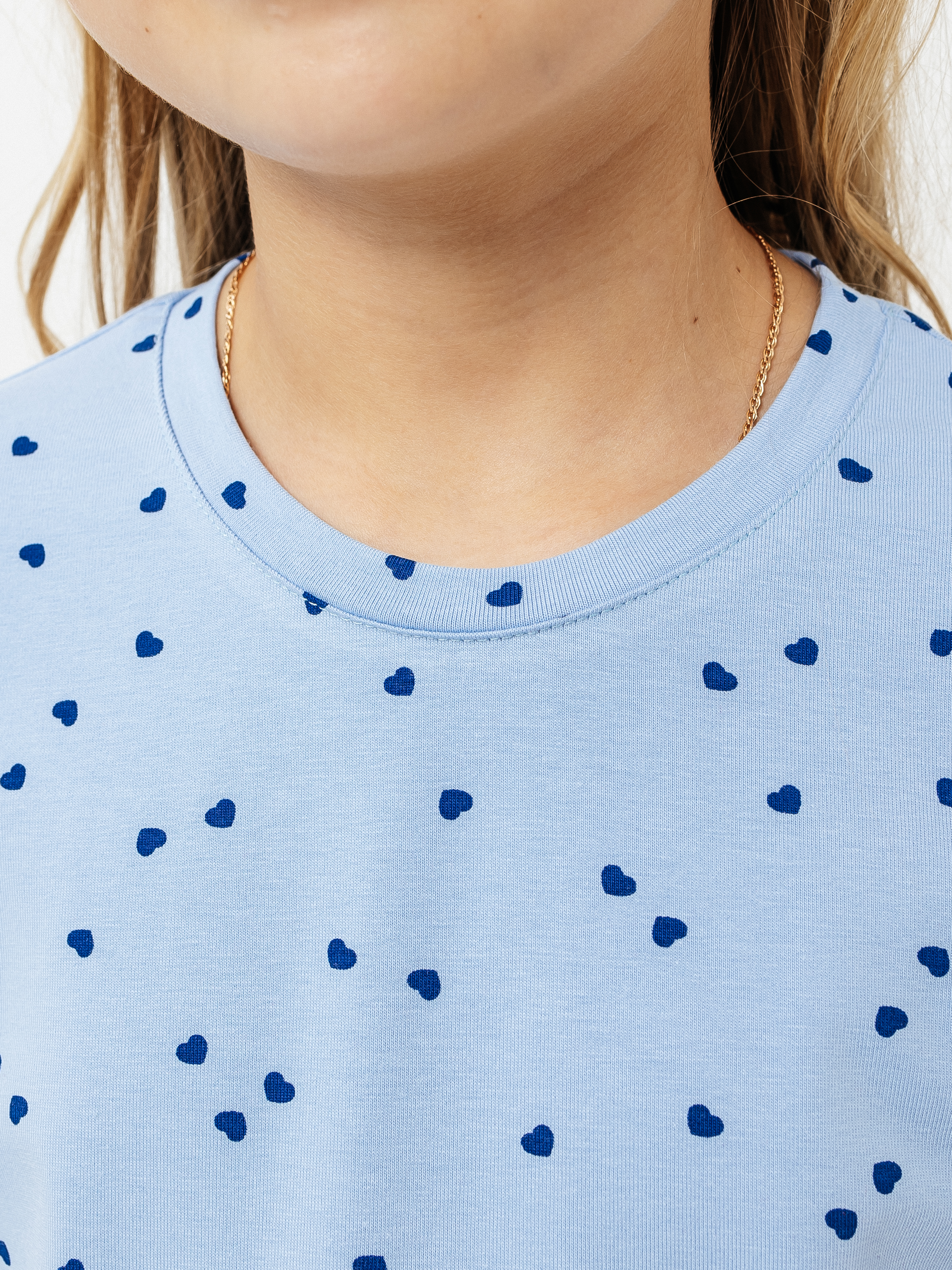Лонгслив Селтекс Ю_ДК68 голубой/сердечки мини синий - фото 7