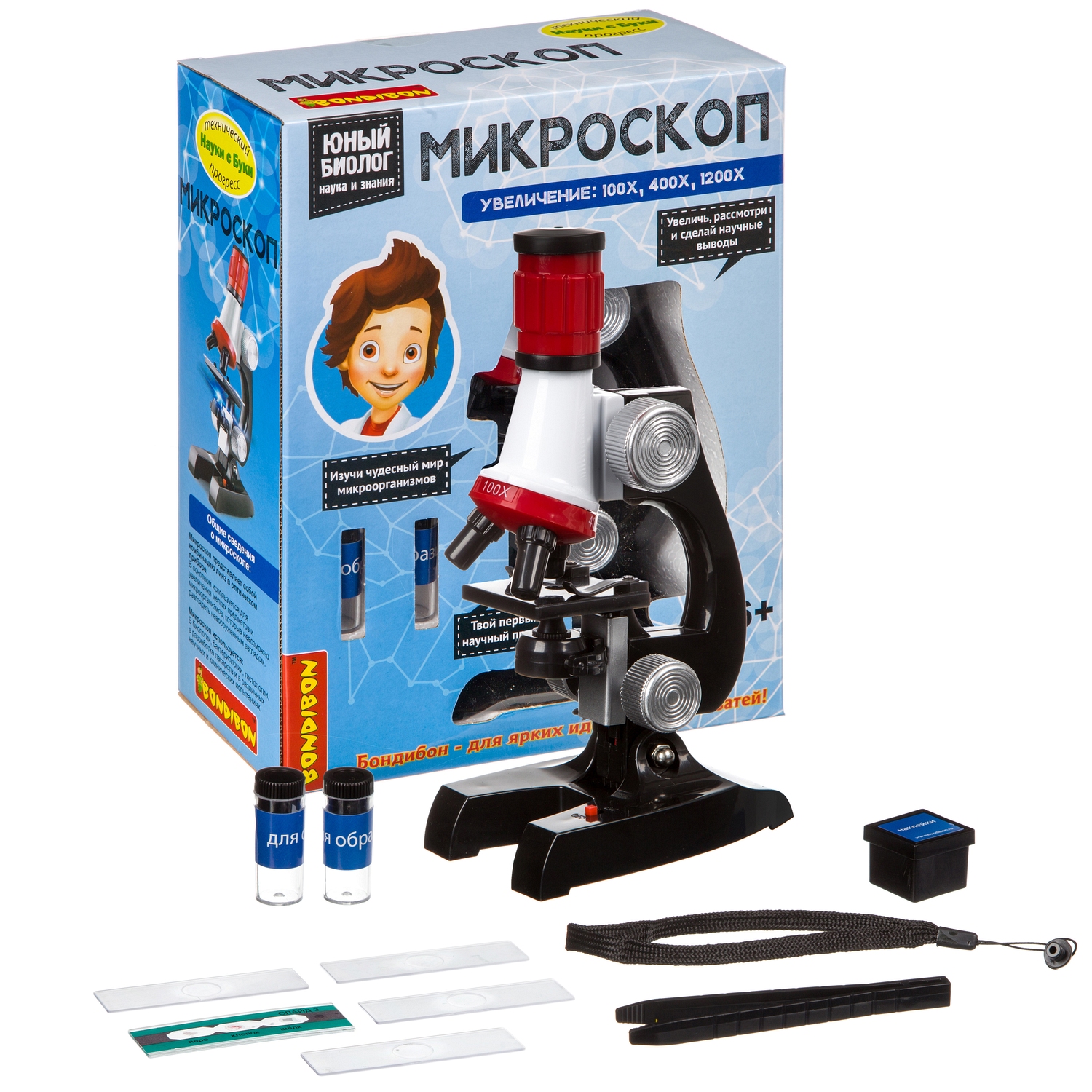 Микроскоп Bondibon 100Х 400Х 1200Х с подсветкой - фото 5