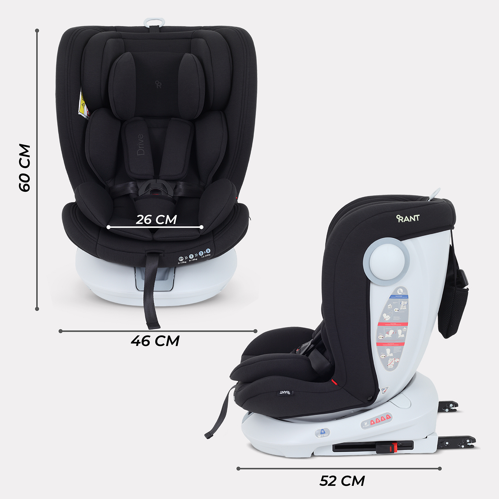 Автокресло Rant Drive Isofix 0+/1/2/3 (0-36 кг) черный - фото 2