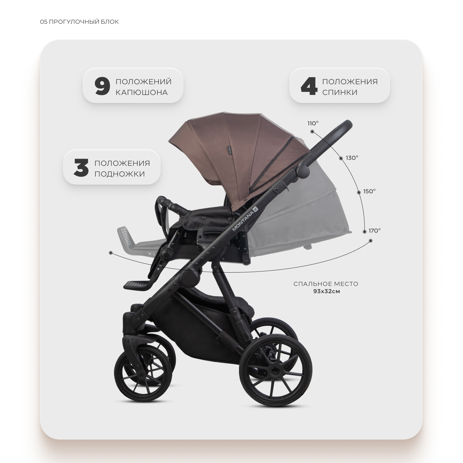 Коляска 2в1 Riko Basic Montana X Plus коричневый - фото 5