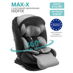Автокресло Indigo MAX-X серый Isofix 0+/1/2/3 (0-36 кг) серый