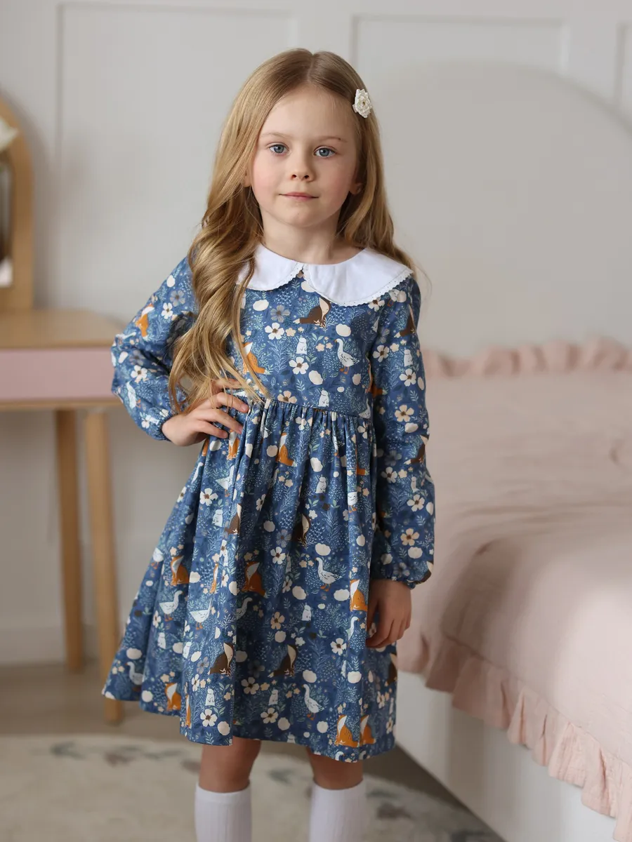 Платье Leli dress с_воротником_синее - фото 2
