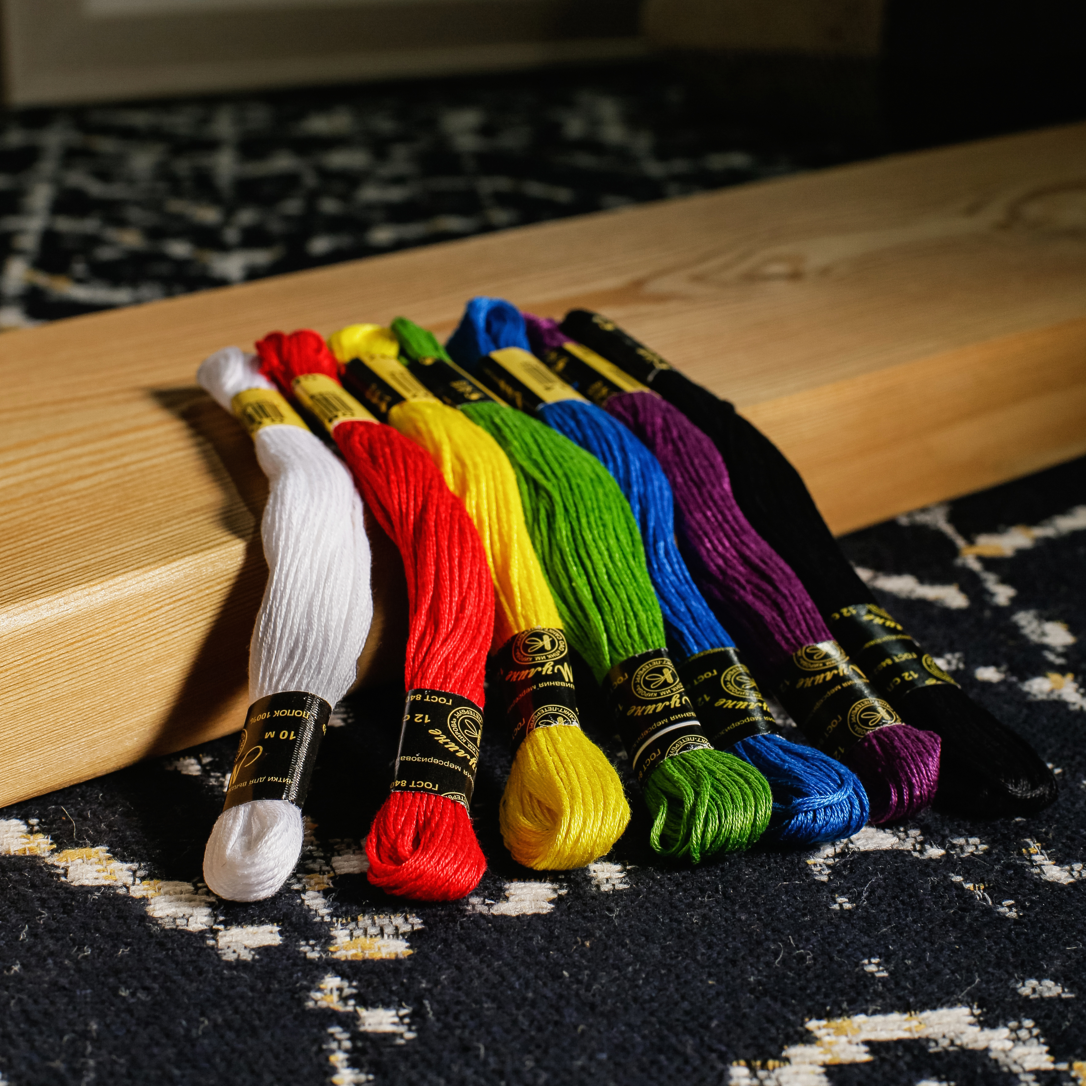 Нитки вышивальные ПНК им. Кирова Мулине 10м 7шт Школьный мультиколор - фото 3