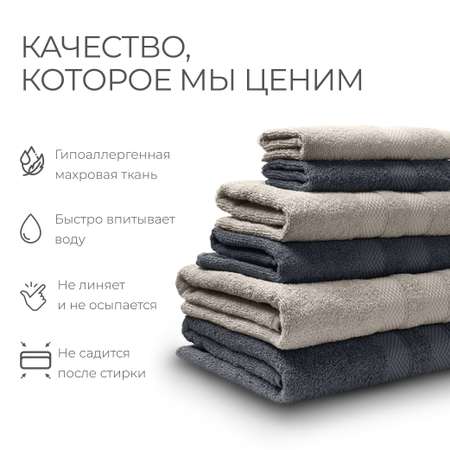 Набор махровых полотенец 6 шт Nature Unifico Серый лунный свет
