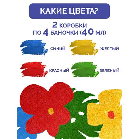 Краски пальчиковые МУЛЬТИЗАВРИК 2 цв.