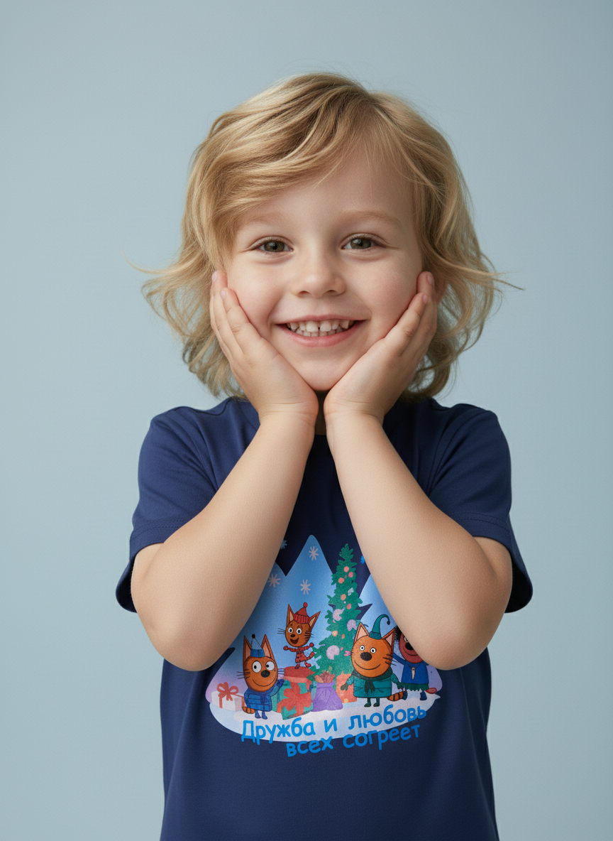 Футболка Три кота TK24252401/темно-синий - фото 2