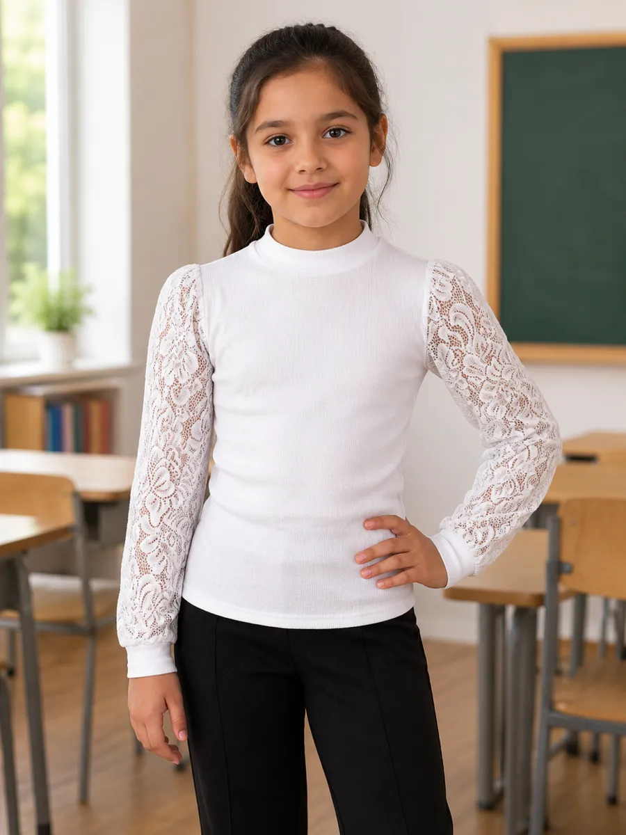 Лонгслив ELETE Е-Д24-Г1(white)-ЧЗ - фото 3