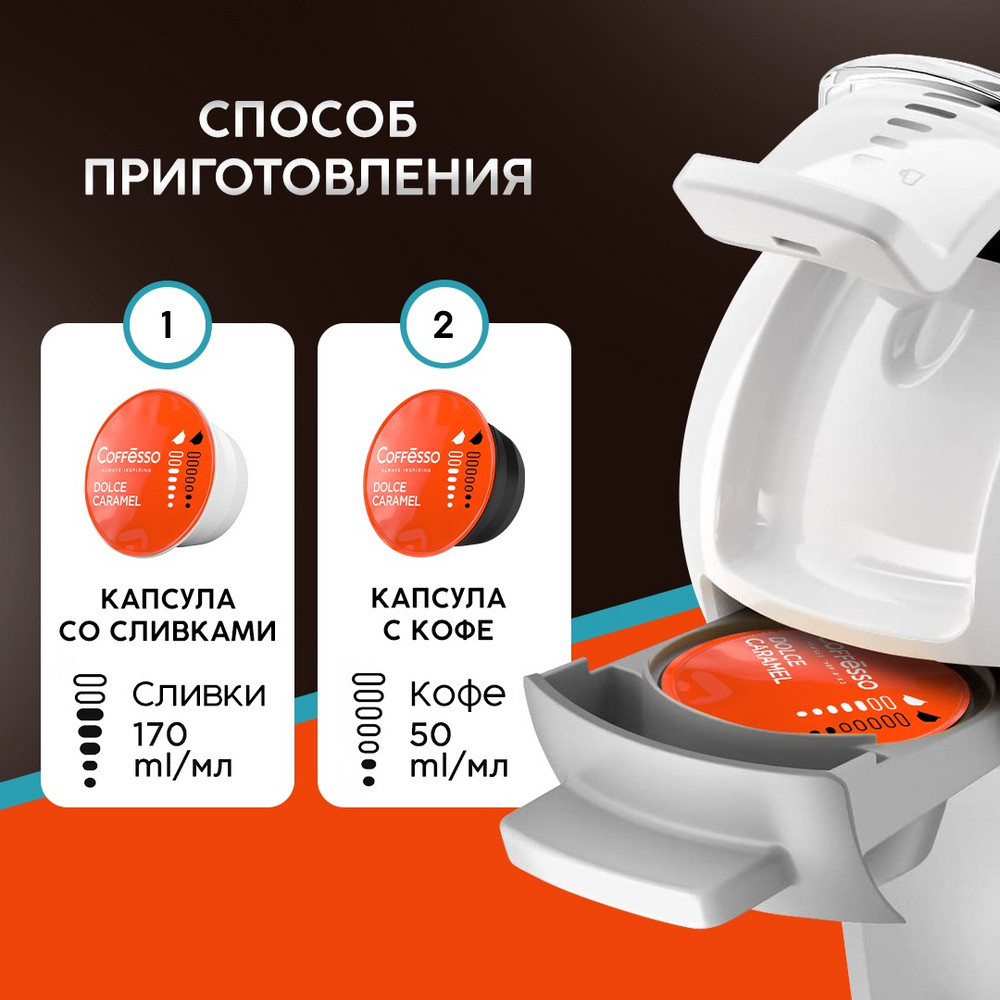 Кофе в капсулах Coffesso Dolce Caramel Набор для приготовления кофейного напитка 156г капсула - фото 7