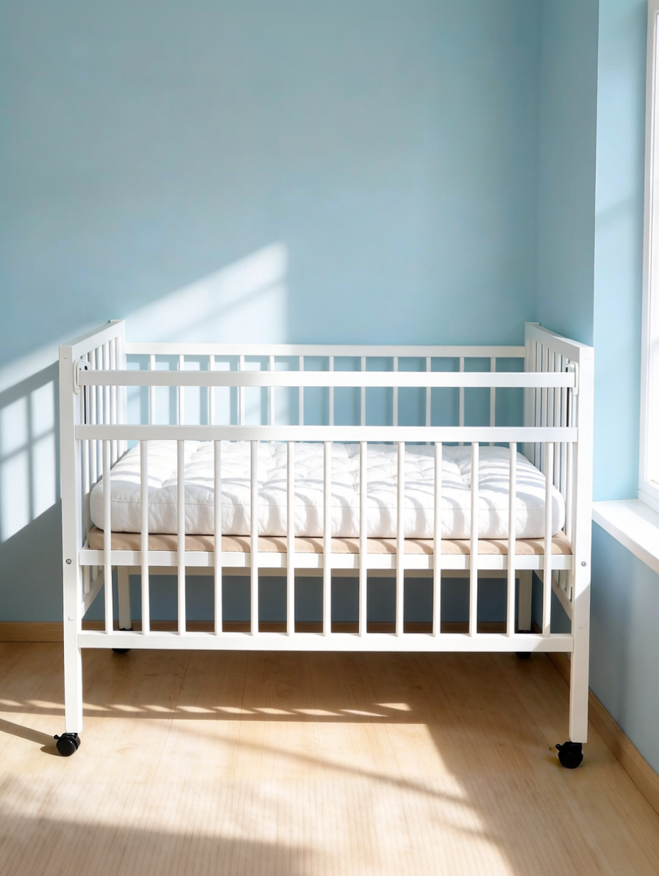 Детская кроватка Wloo на колесиках с механизмом опускания, без маятника (белый) - фото 6