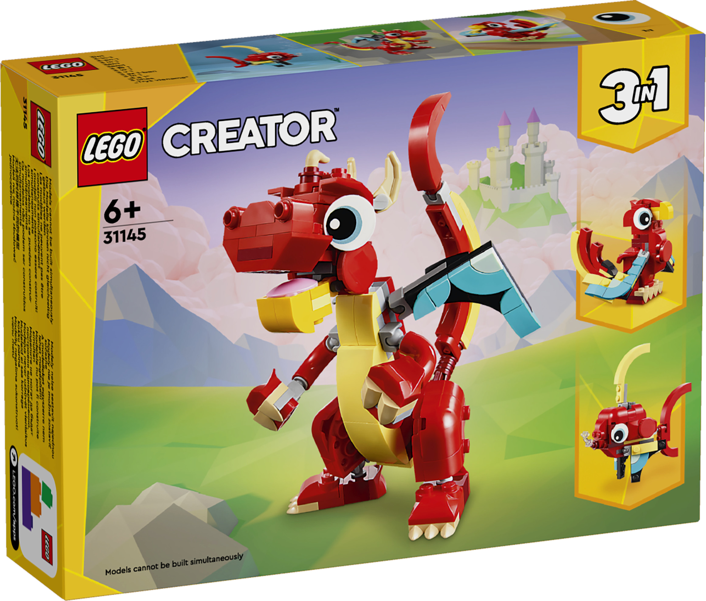 Конструктор LEGO Classic Красный дракон блочный - фото 7