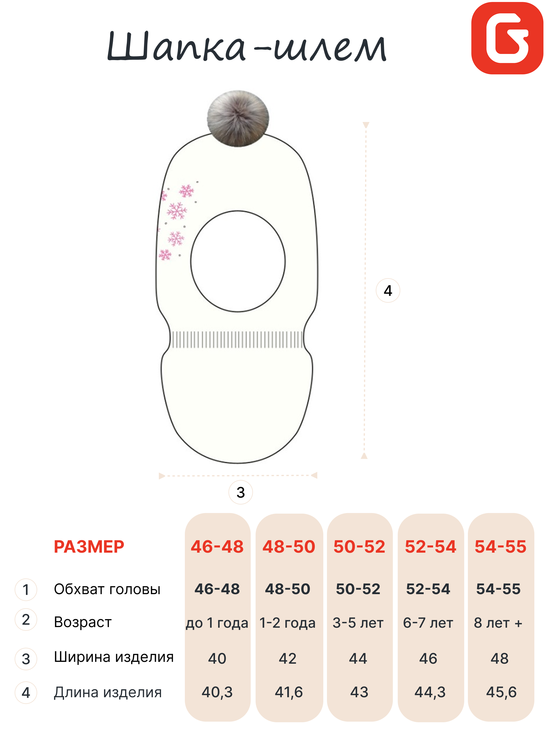 Шапка-шлем GUSTI GW24AC1196G-MILK - фото 5