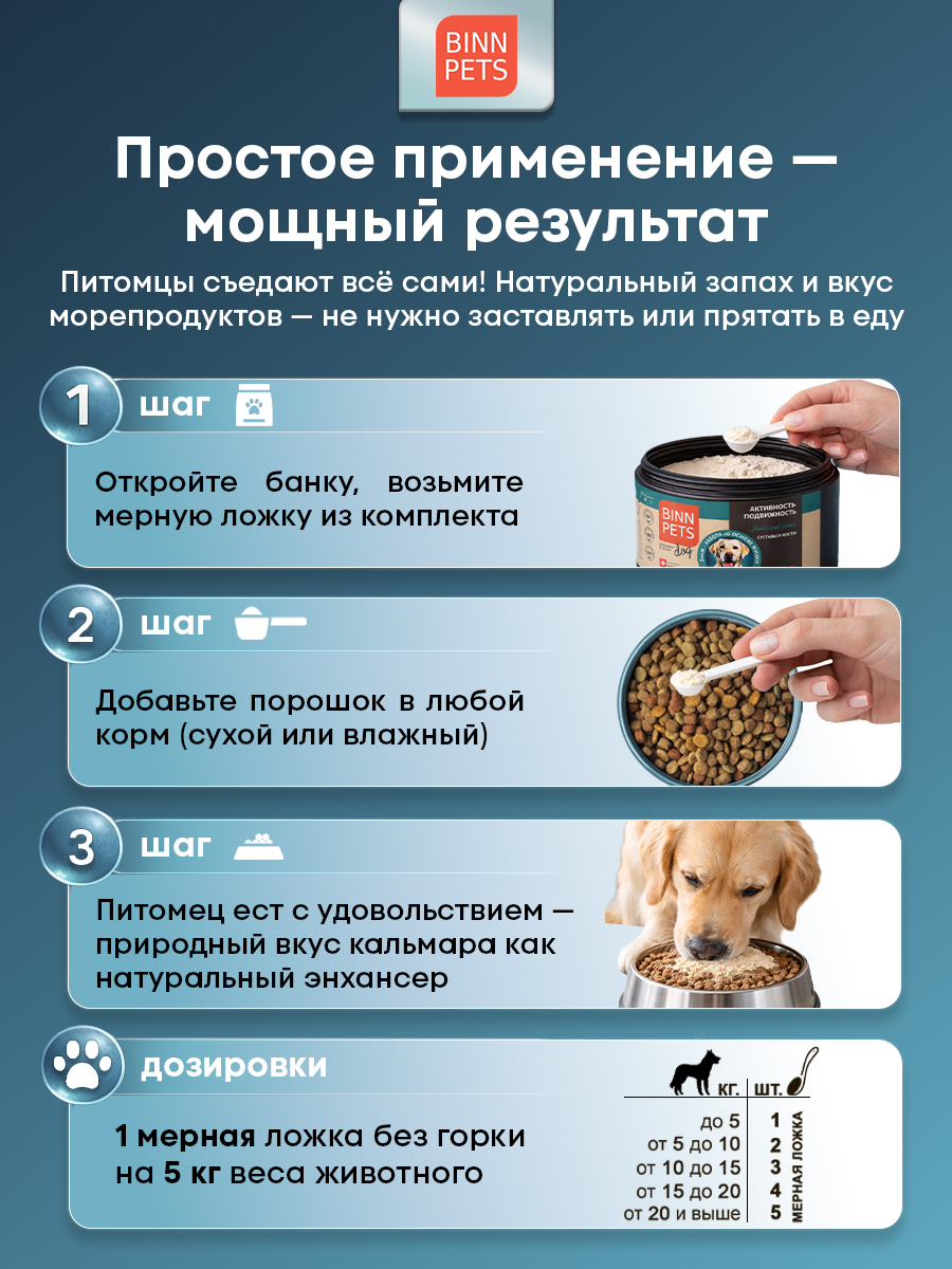 Морской коллаген PETS BIN Суставы и кости 70 г - фото 4