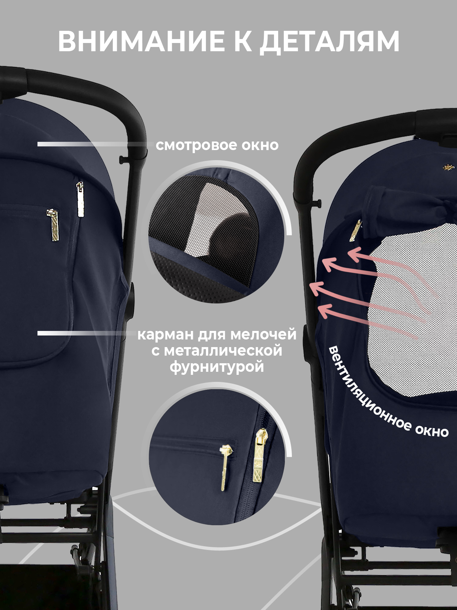 Коляска прогулочная Sweet Baby синий - фото 6