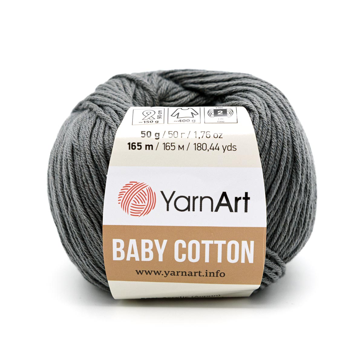 Пряжа для вязания YarnArt Baby Cotton 50гр 165 м хлопок акрил детская 10 мотков 454 фиолетово-серый - фото 6