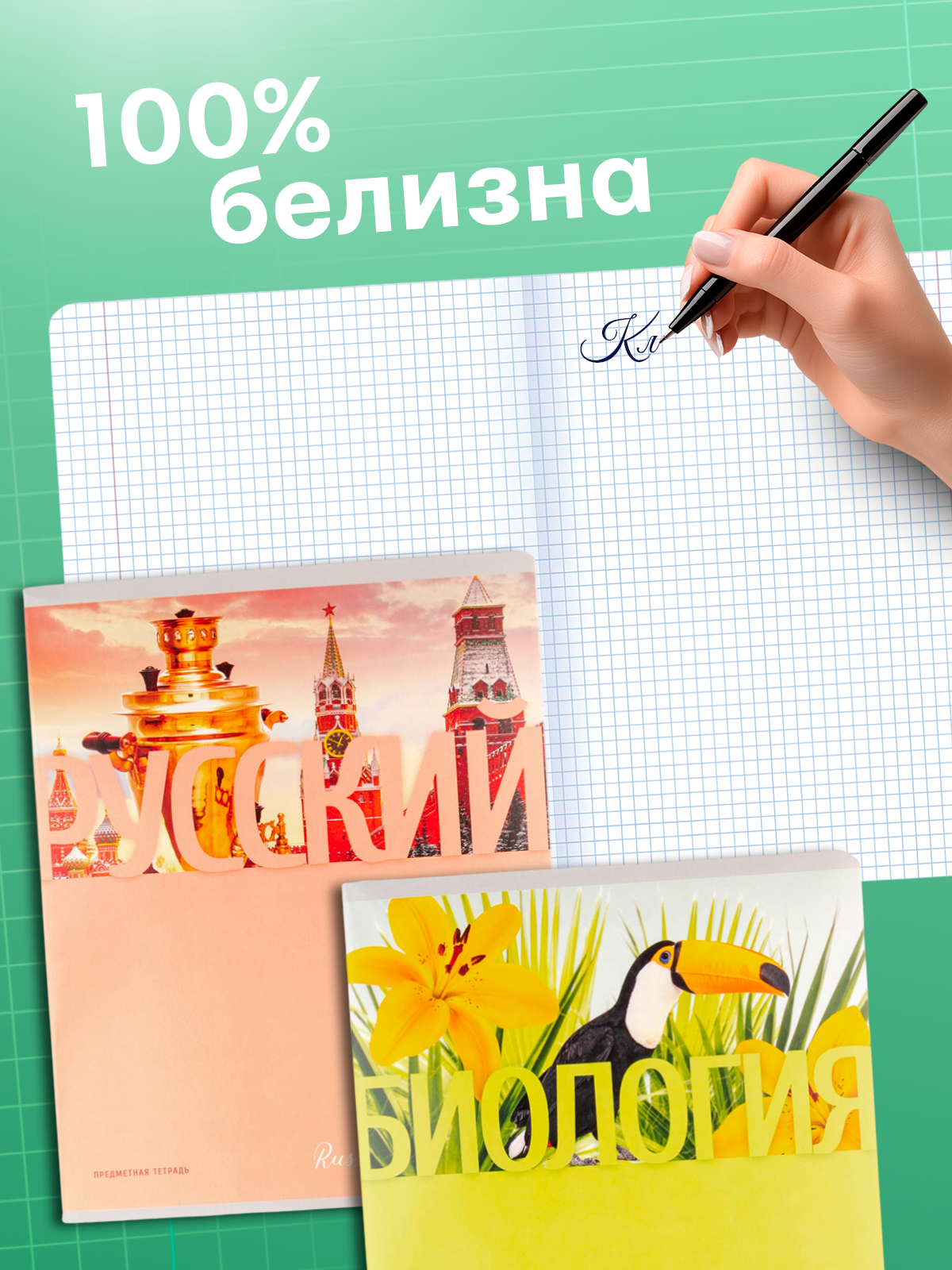 Тетрадь AXLER 48 лист. 12 шт. (Алгебра, Английский язык, География, Геометрия, Химия, История, Русский язык) - фото 3