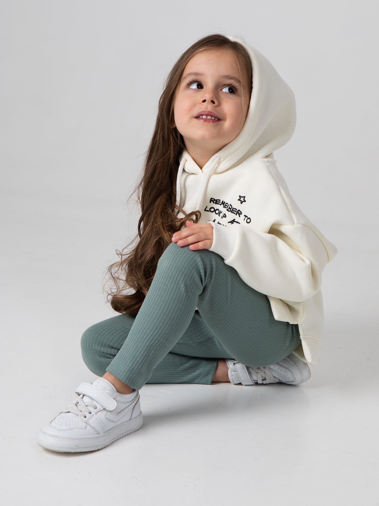 Леггинсы LEVA леггинсы для девочки_рубчик шалфей_полынь - фото 1