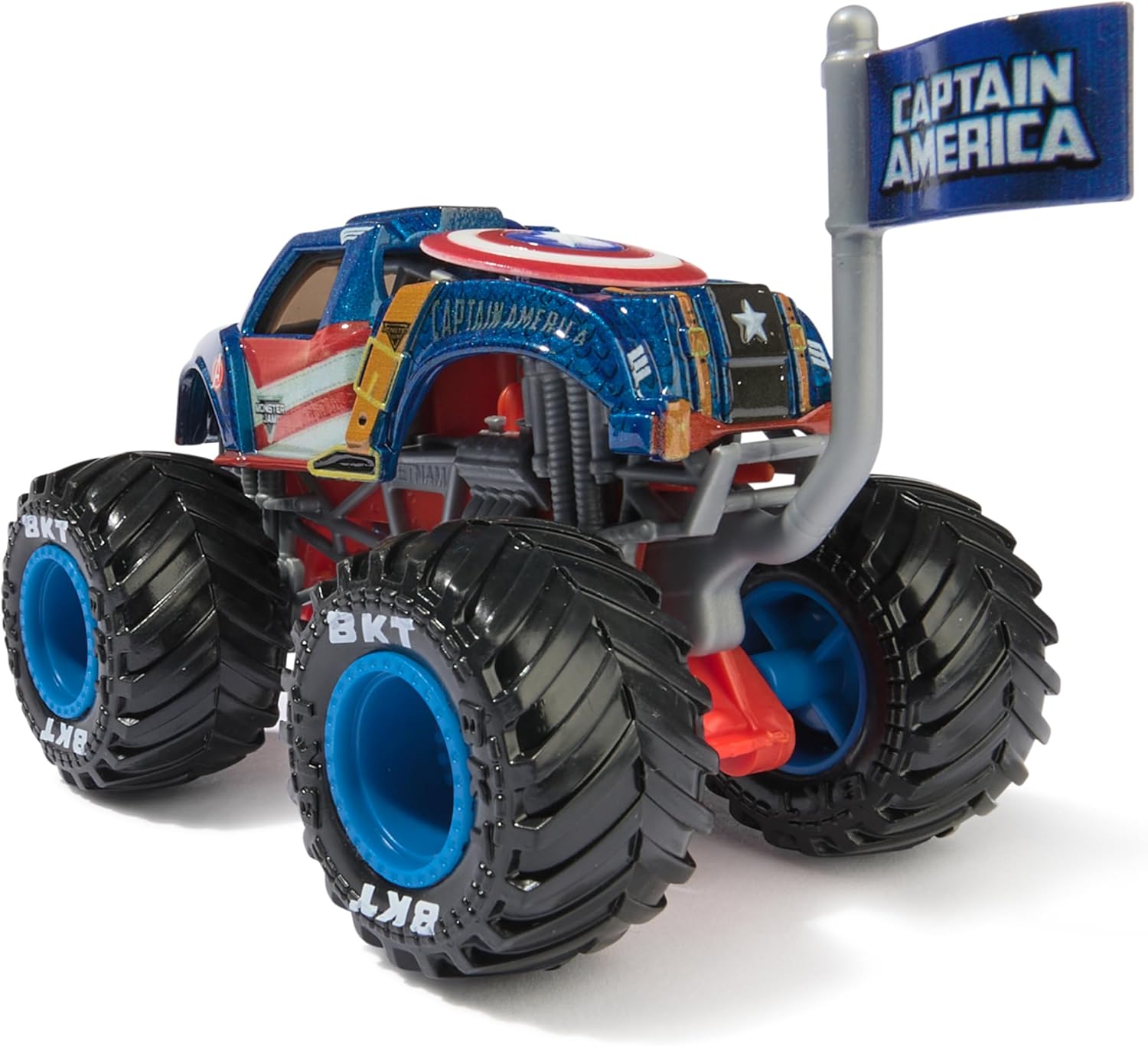 Монстр-трак Monster Jam Marvel Captain America 1:64 6069960 - фото 2