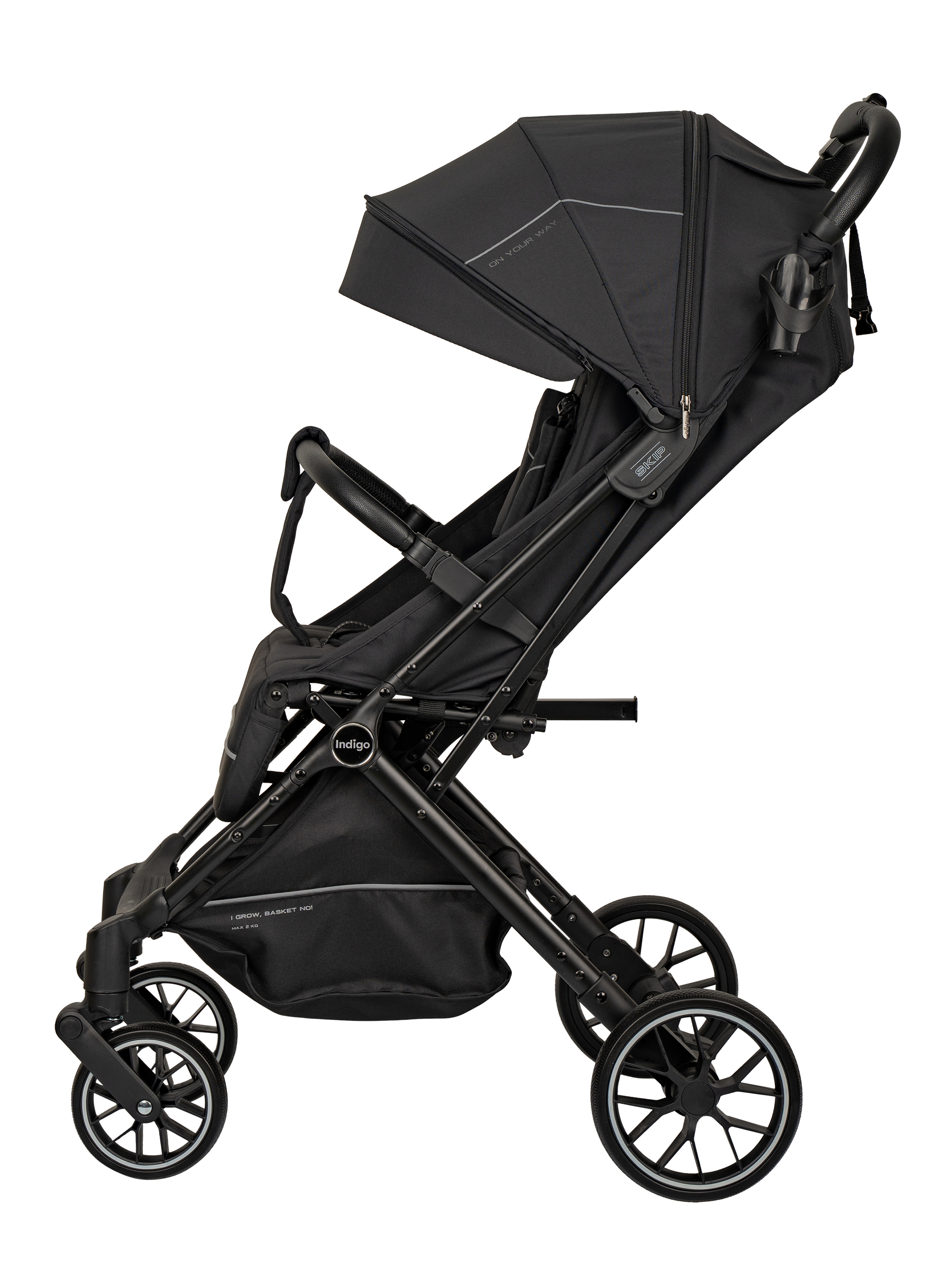 Коляска прогулочная Indigo Skip для путешествий, черный черный - фото 15