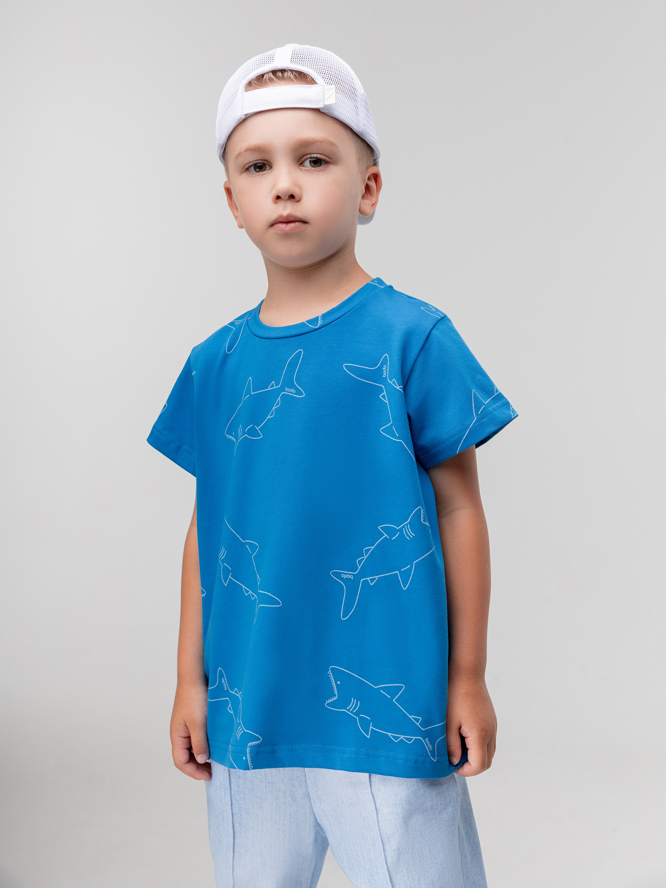 Футболка Bodo 4-316U_синий (белый) - фото 1