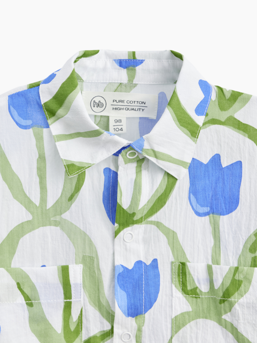 Рубашка Happy Baby 88116_blue-flower - фото 18