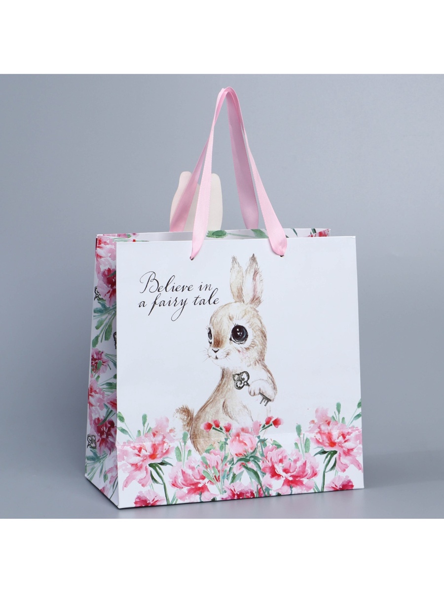 Пакет подарочный Дарите Счастье Кролик 22 × 22 × 10 см - фото 3