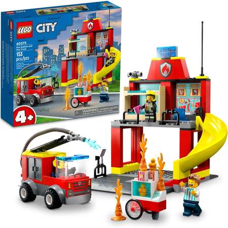 Конструктор LEGO City Пожарная часть и машина блочный