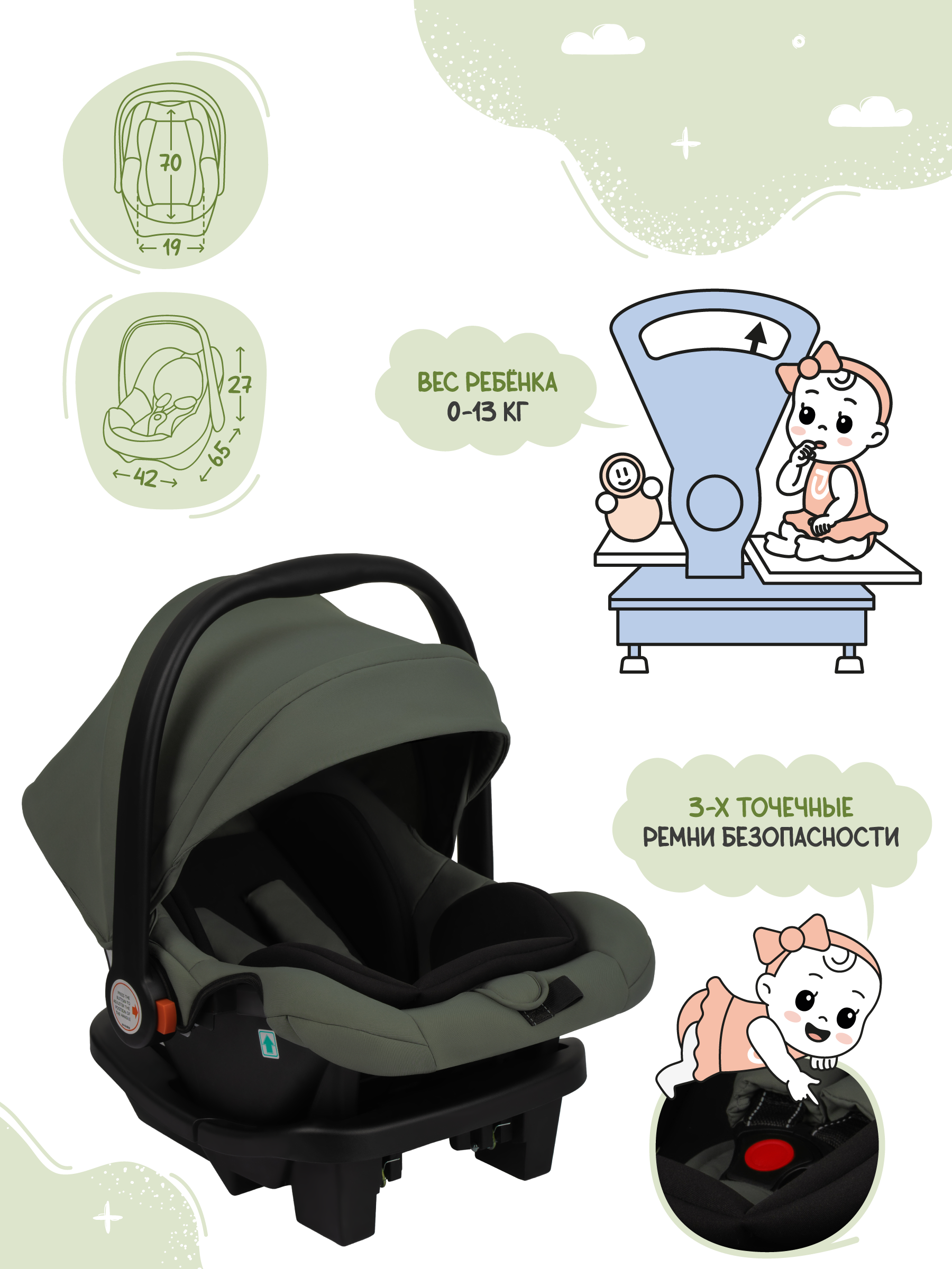 Коляска трансформер JOVOLA Truck, перекидная ручка зеленый - фото 5