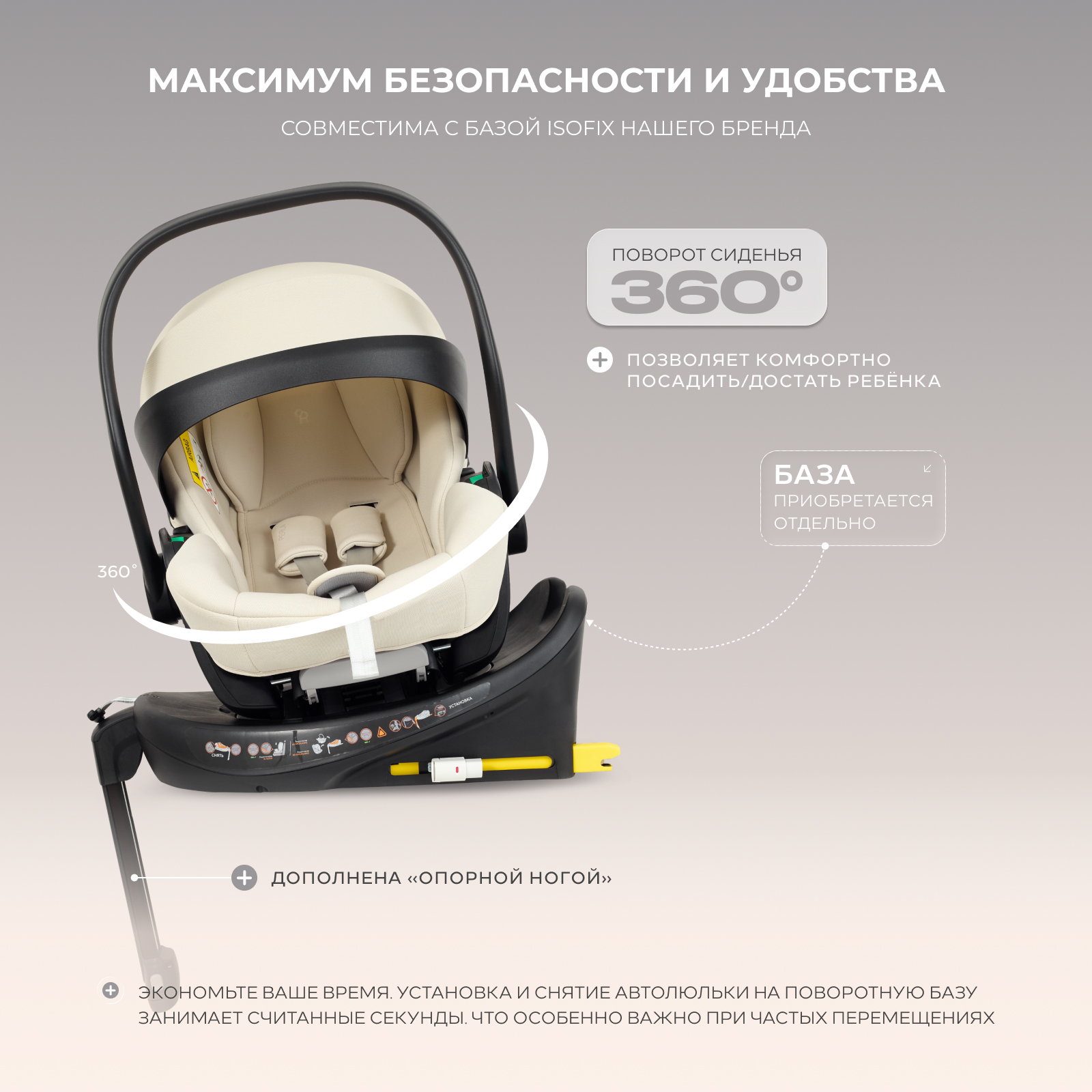 Автокресло Rant Perla 0 (0 -13 кг) бежевый - фото 13