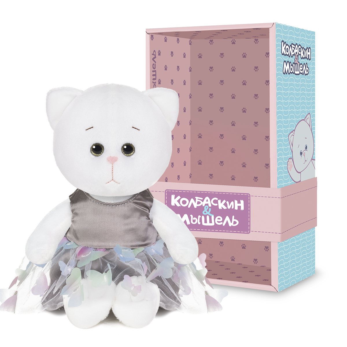 Игрушка мягкая Колбаскин и Мышель котик Колбаскин&Мышель 20 см - фото 1