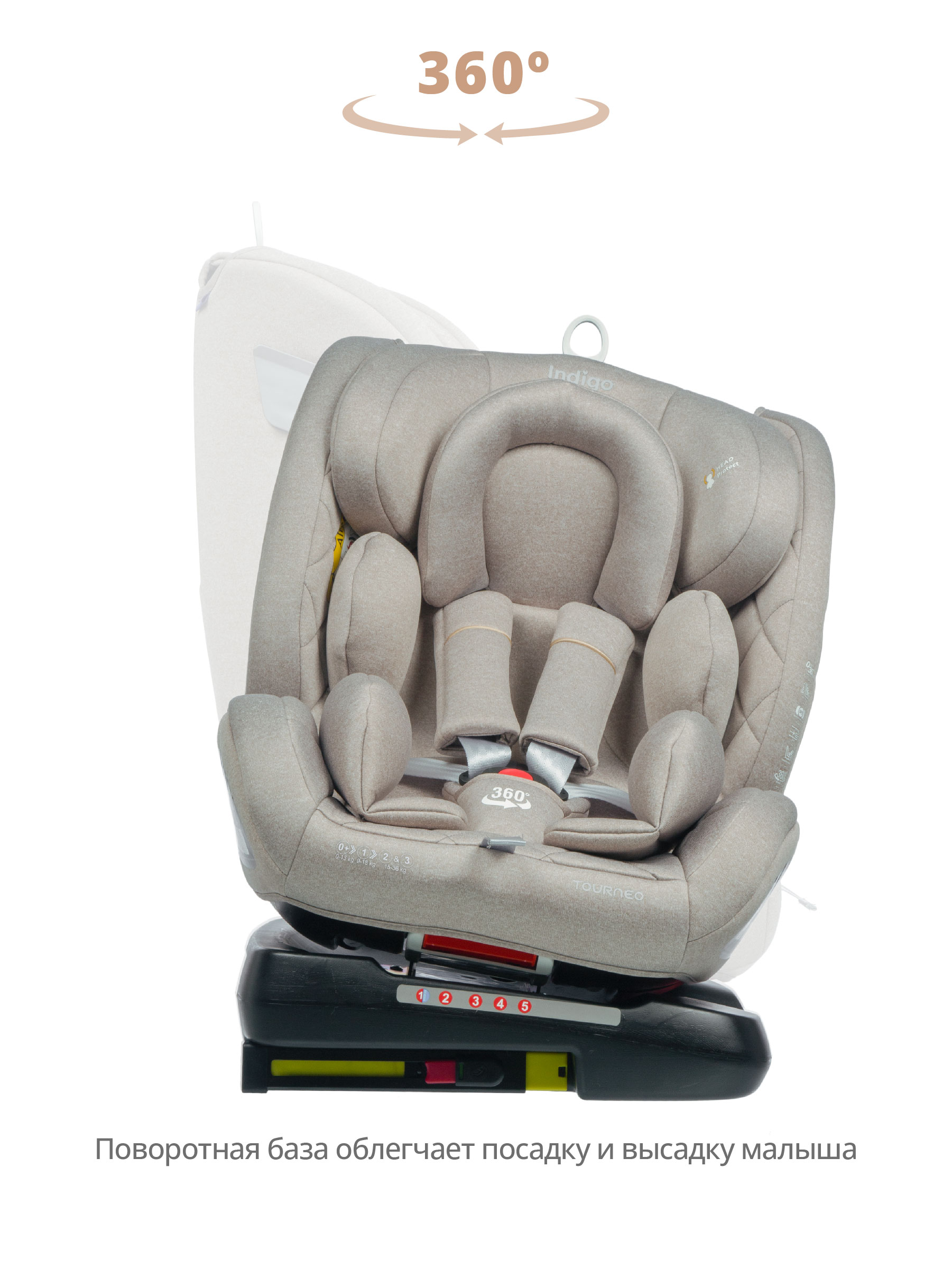 Автокресло Indigo Tourneo Isofix 0+/1/2/3 (0-36 кг) - фото 3