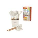 Набор кухонных принадлежностей DASWERK силиконовые с деревянными ручками 13 в 1