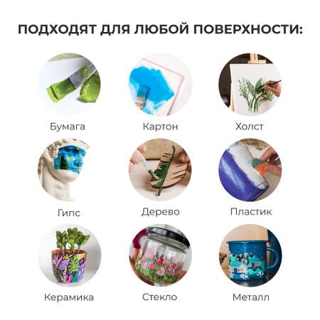 Краски акриловые Малевичъ 12 цв.