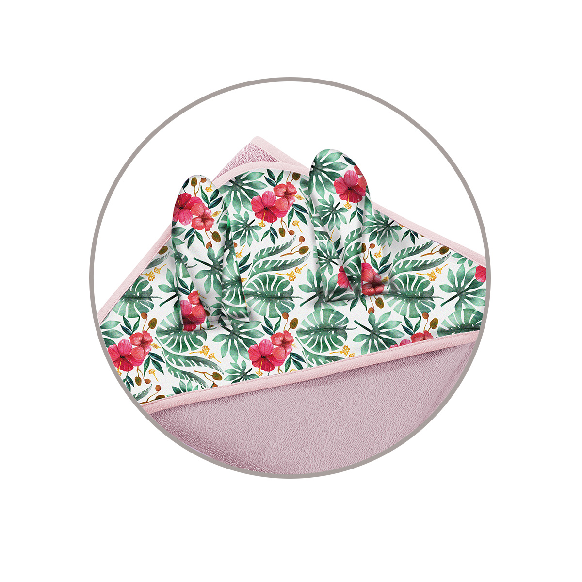 Полотенце Babyono детское махровое с капюшоном Bunny Ears 100x100 см розовое - фото 5