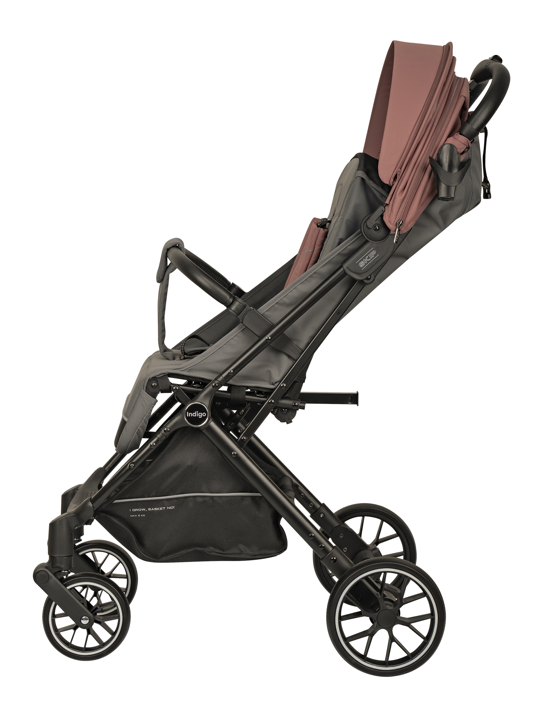 Коляска прогулочная Indigo Skip для путешествий, розовый розовый - фото 18