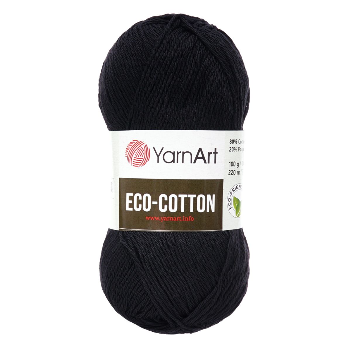 Пряжа YarnArt Eco Cotton комфортная для летних вещей 100 г 220 м 761 черный 5 мотков - фото 3