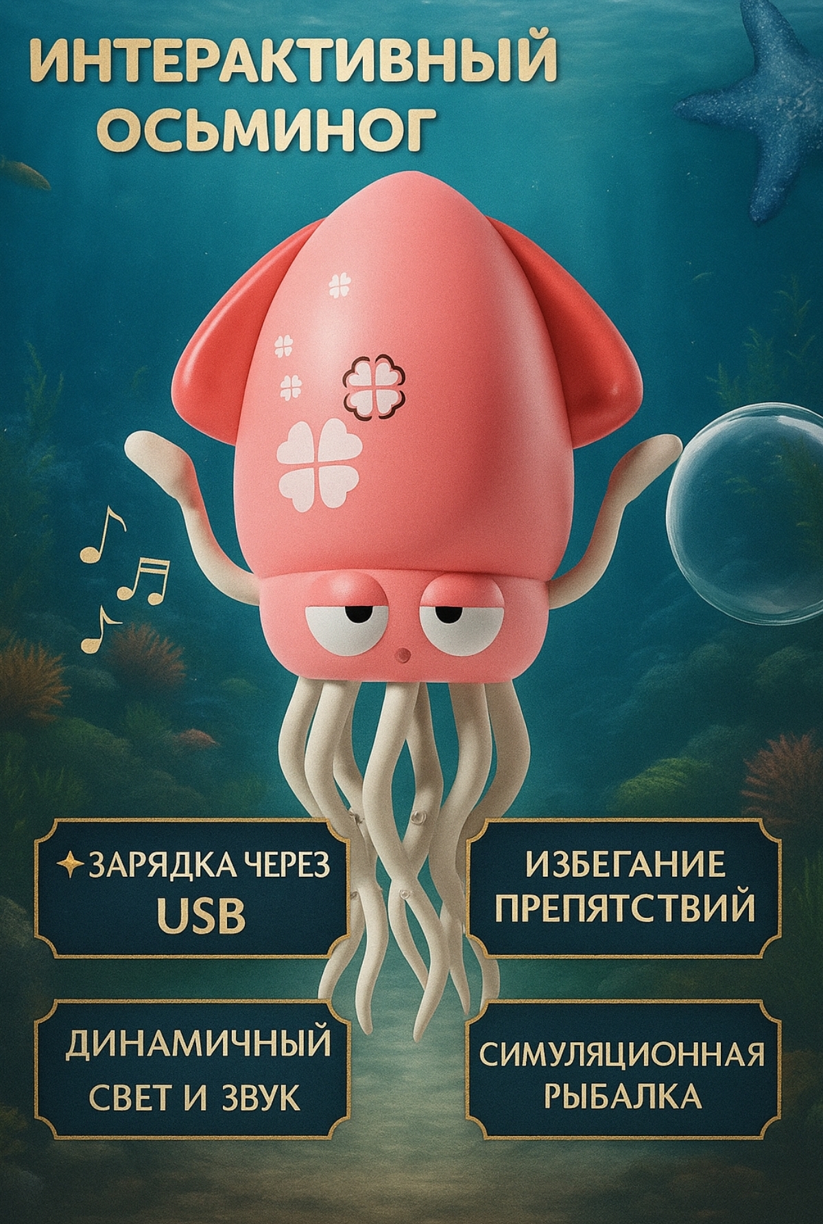 Игрушка BalaToys робот Осьминог танцующий Кальмар - фото 2