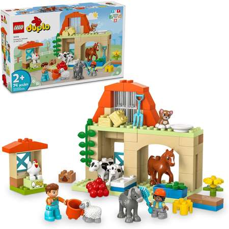 Конструктор LEGO DUPLO Уход за животными на ферме блочный