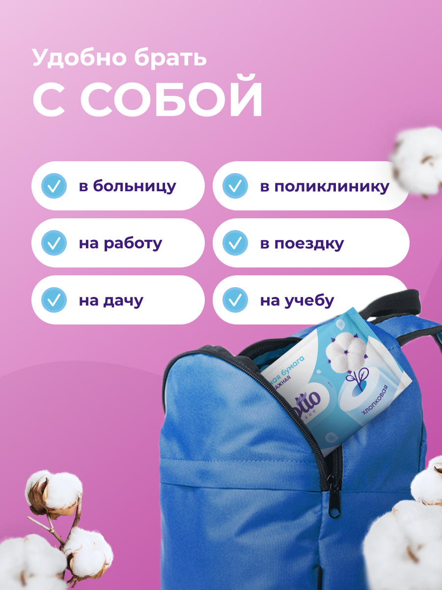 Влажная туалетная бумага Cotto Fleur 2 упак. 80 шт. - фото 7