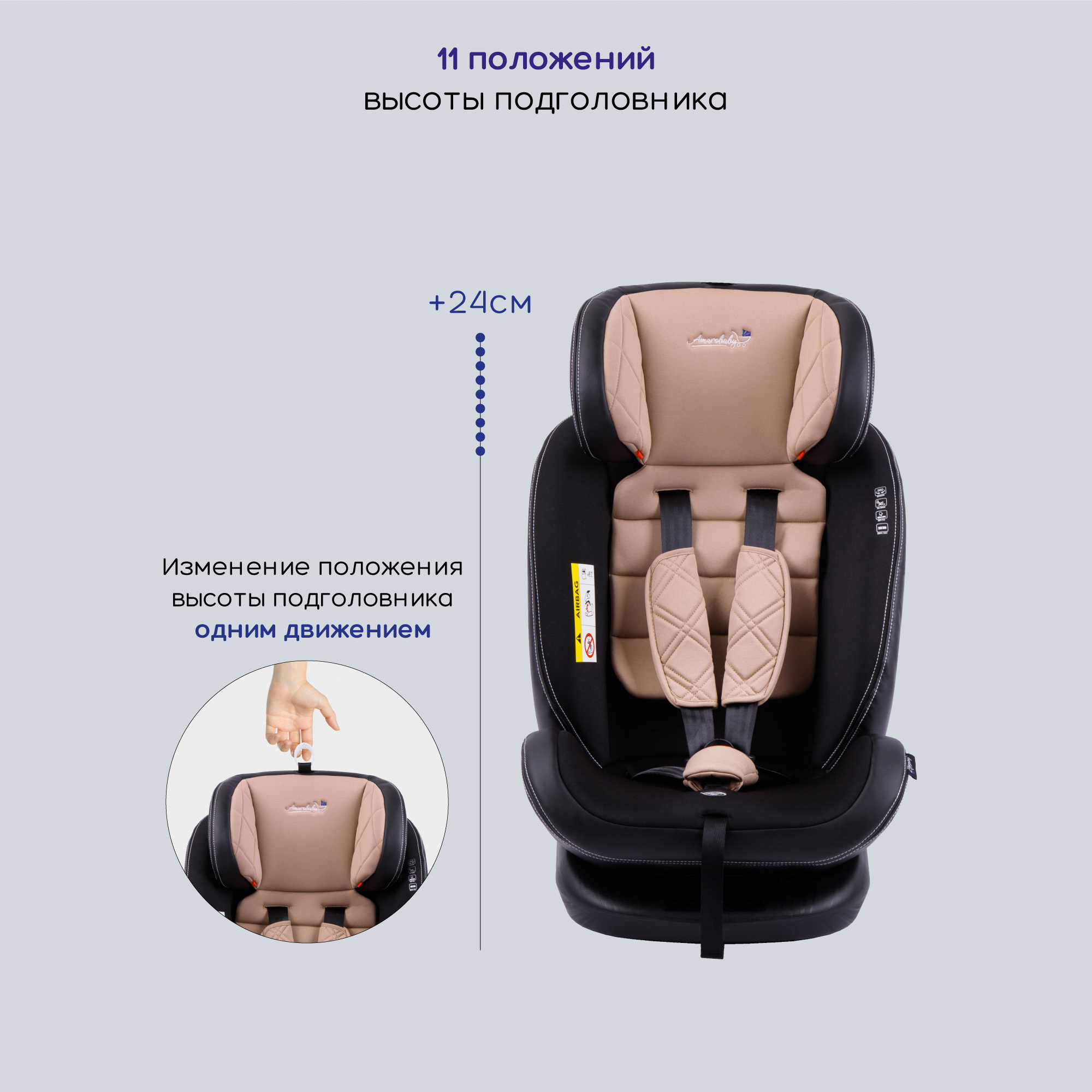Автокресло Amarobaby ST-3 Isofix 0+/1/2/3 (0-36 кг) - фото 10