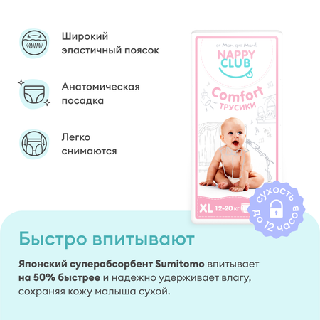 Трусики NappyClub Comfort XL 38 шт.