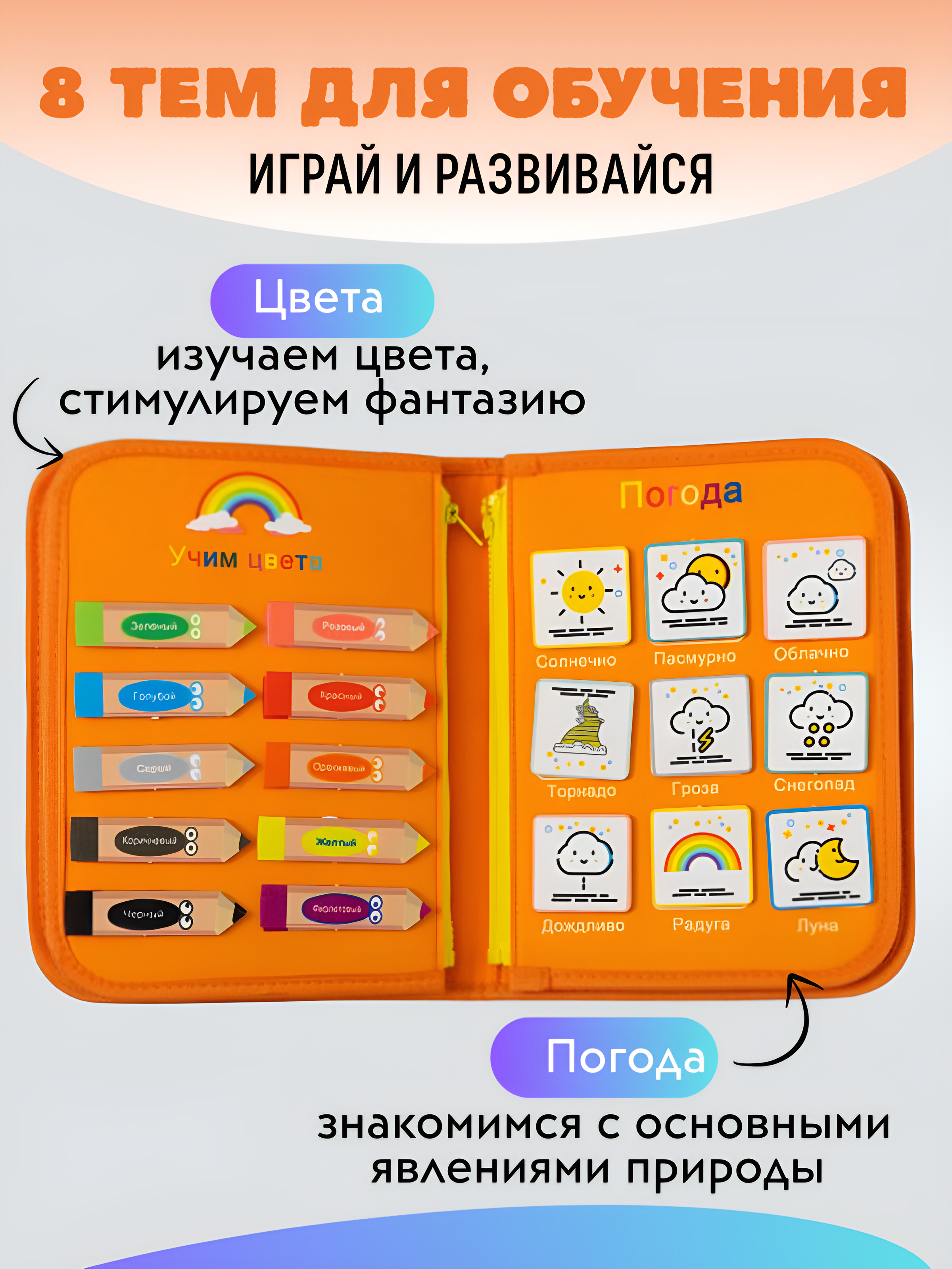 Игрушка DiaDan бизиборд Развивающая книжка бизиборд - фото 4