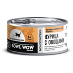 Полнорационный консервированный корм BOWL WOW для стерилизованных кошек паштет с курицей 100 г