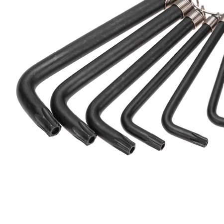 Набор ключей имбусовых Kranz Torx T10-T50 9 штук оксидированные на кольце