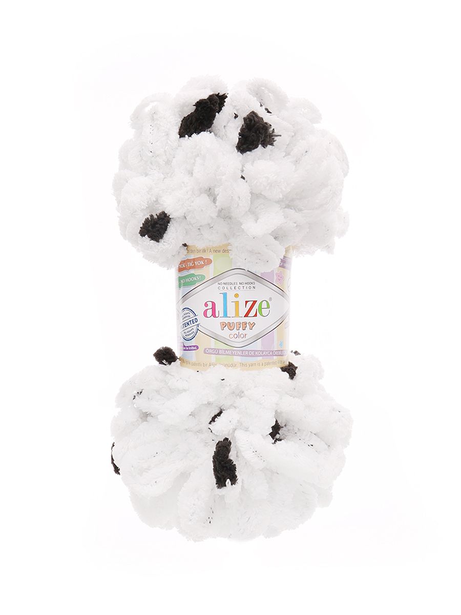 Пряжа для вязания Alize puffy color 100 г 9 м микрополиэстер плюшевая мягкая 6450 секционный 5 мотков - фото 4