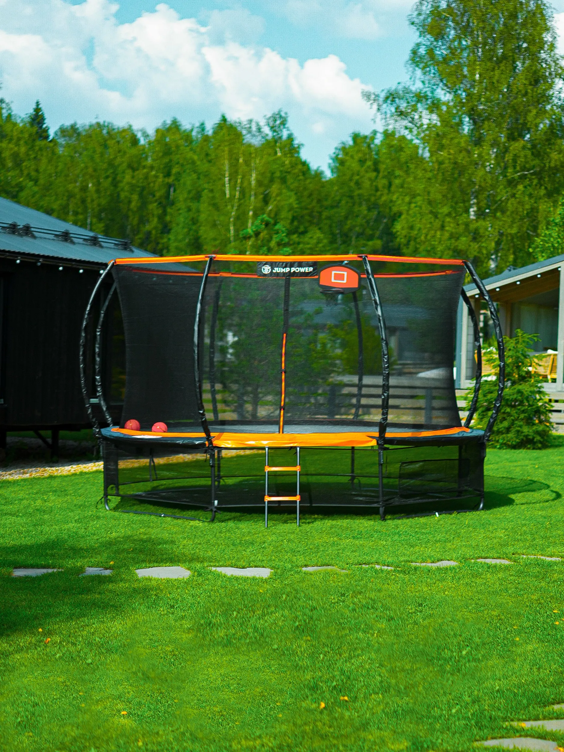 Батут Jump Power 12 ft Pro Inside Basket Orange - фото 27