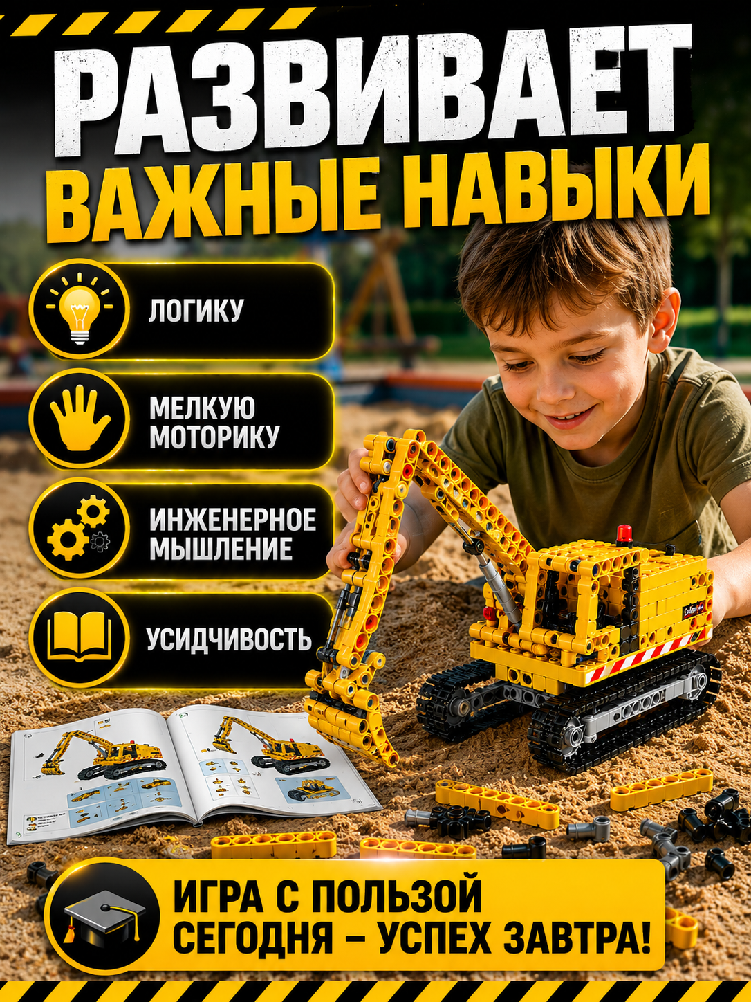 Конструктор LampStory Строительная техника 367 дет. - фото 9
