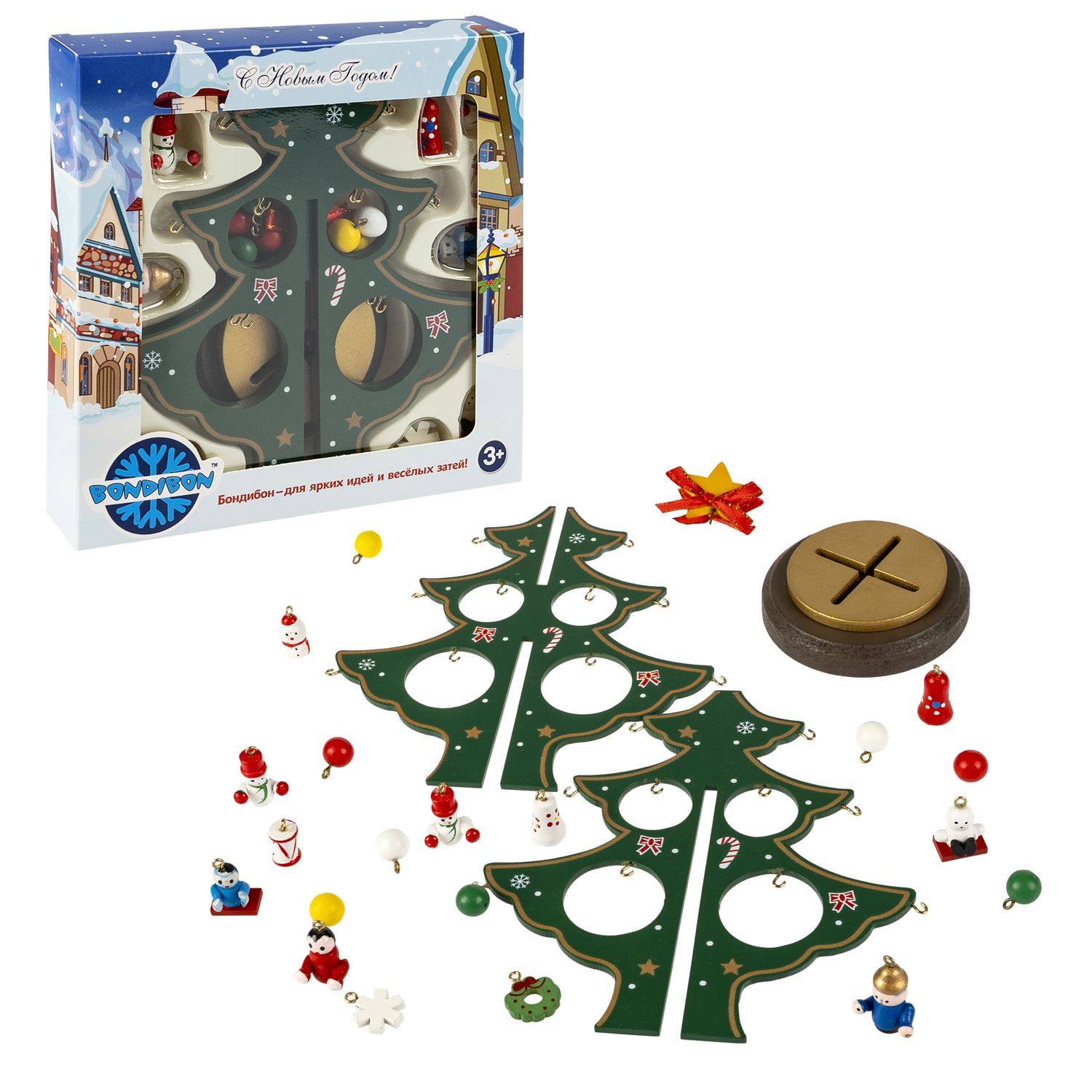 Набор для творчества Bondibon Новогодняя елочка деревянная - фото 3