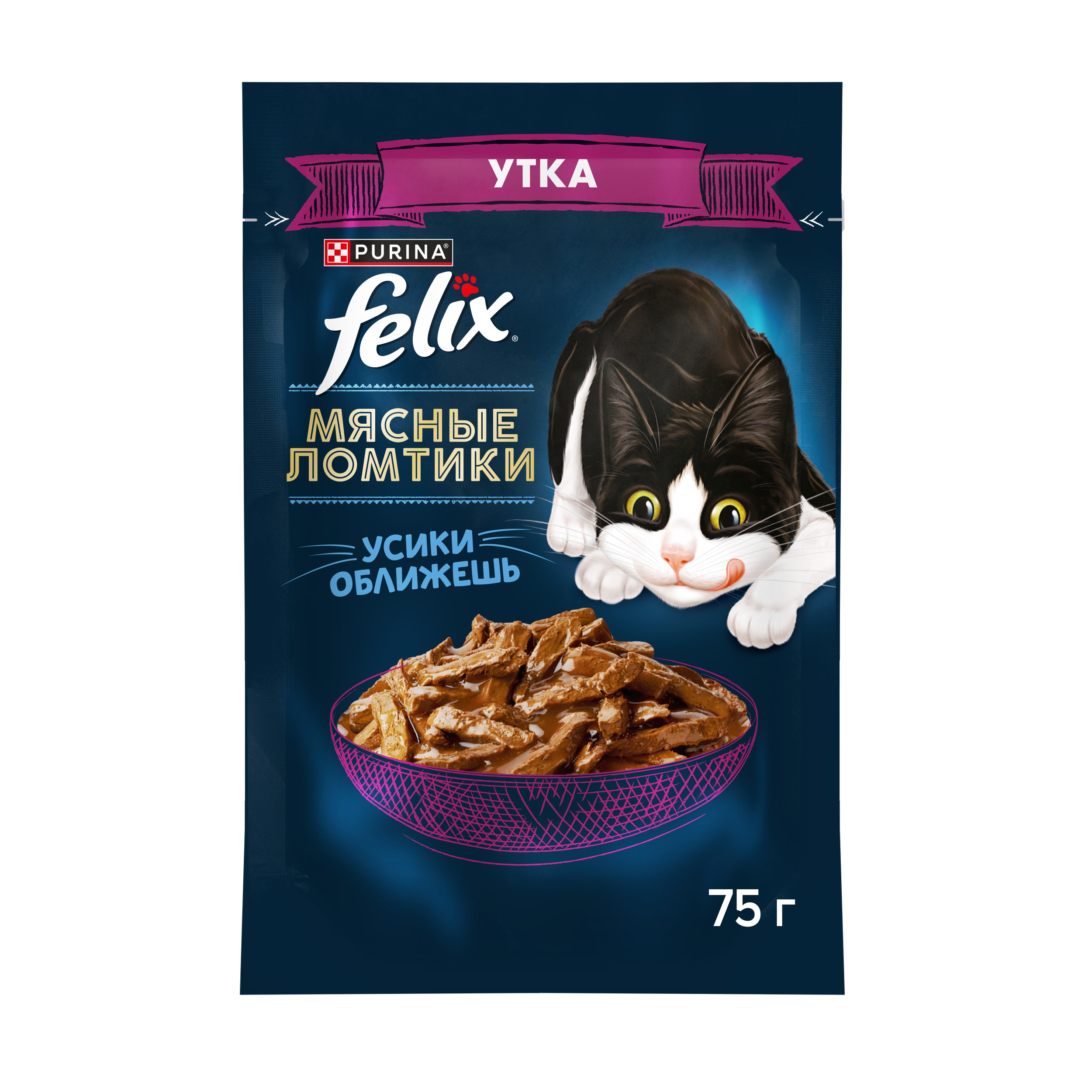 Корм для кошек Felix Мясные Ломтики влажный с уткой 75г - фото 1